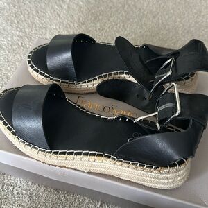 Franco Sarto sandals. Sz 8M. Black. Never worn. Leather upper.